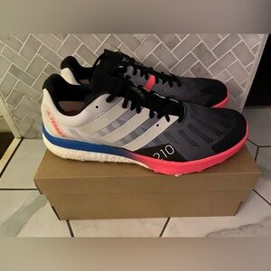 Adidas Terrex Black, White, and Pink Womens Athletic Shoes